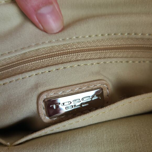 Vntg Tosca Blu Designer Purse Bag Italy Leather Floral Snake Skin Tulip Beaded - Picture 11 of 14